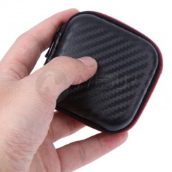 Estuche rígido para audífonos, cables, USB