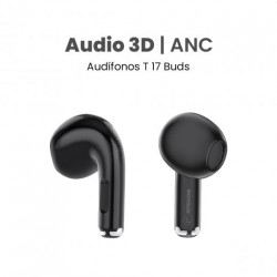 Audífonos Bluetooth MOVISUN T17 Buds negro con ANC y sonido 3D