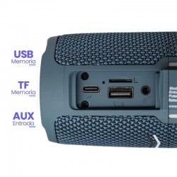 Puertos del parlante MOVISUN Power Three: USB, MicroSD y AUX