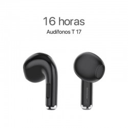 Audífonos Bluetooth MOVISUN T17 Negro vista frontal con 16 horas de autonomía