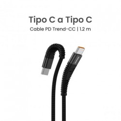 Cable MOVISUN Movimoon Trend-CC USB-C a USB-C 60W PD 1.2m – vista frontal