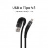 Cable MOVISUN USB a V8 AA 615 1.2m negro carga rápida