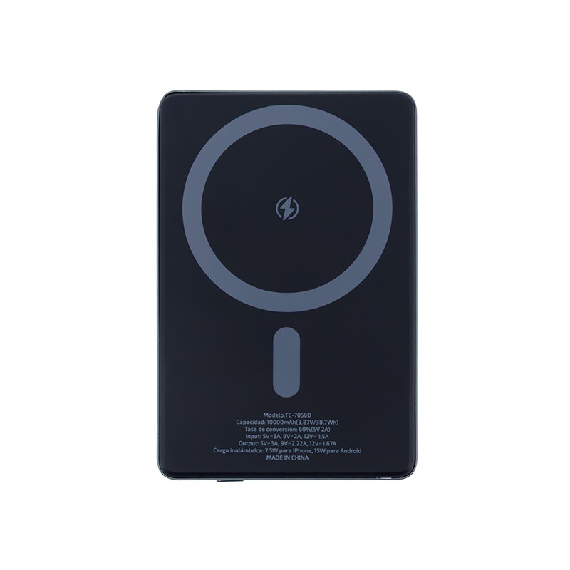 ALT: Powerbank TEROS TE-7056D Slim 10000 mAh negro ultra delgado